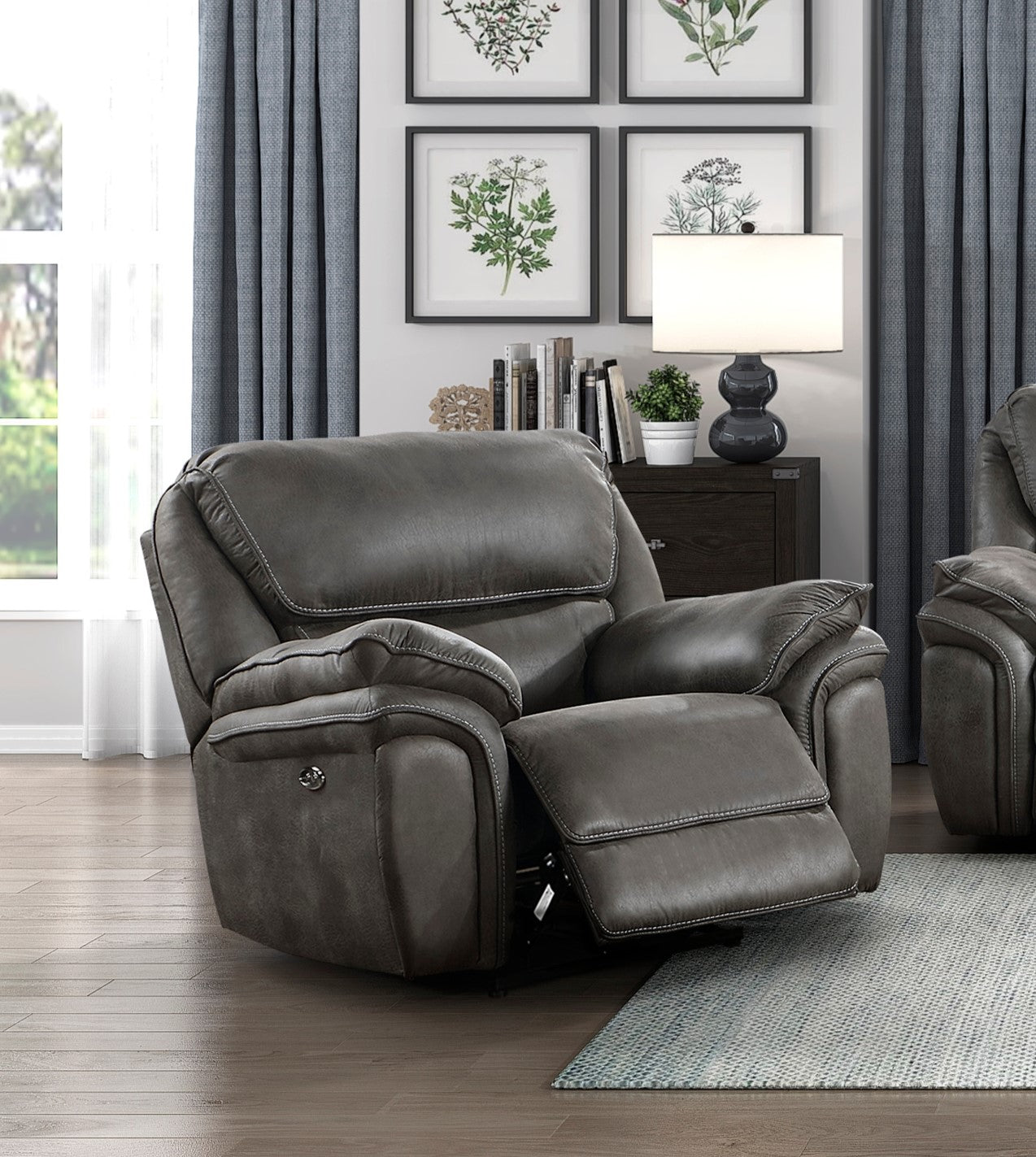 Plush Modern Living Room Sofa Set 3Pc Power Reclining Sofa Loveseat Chair Gray Microfiber Upholstery Usb Port Solid Wood Frame Furniture Gray Microfiber Wood Primary Living Space Modern Plywood,Solid Wood 6 Seat