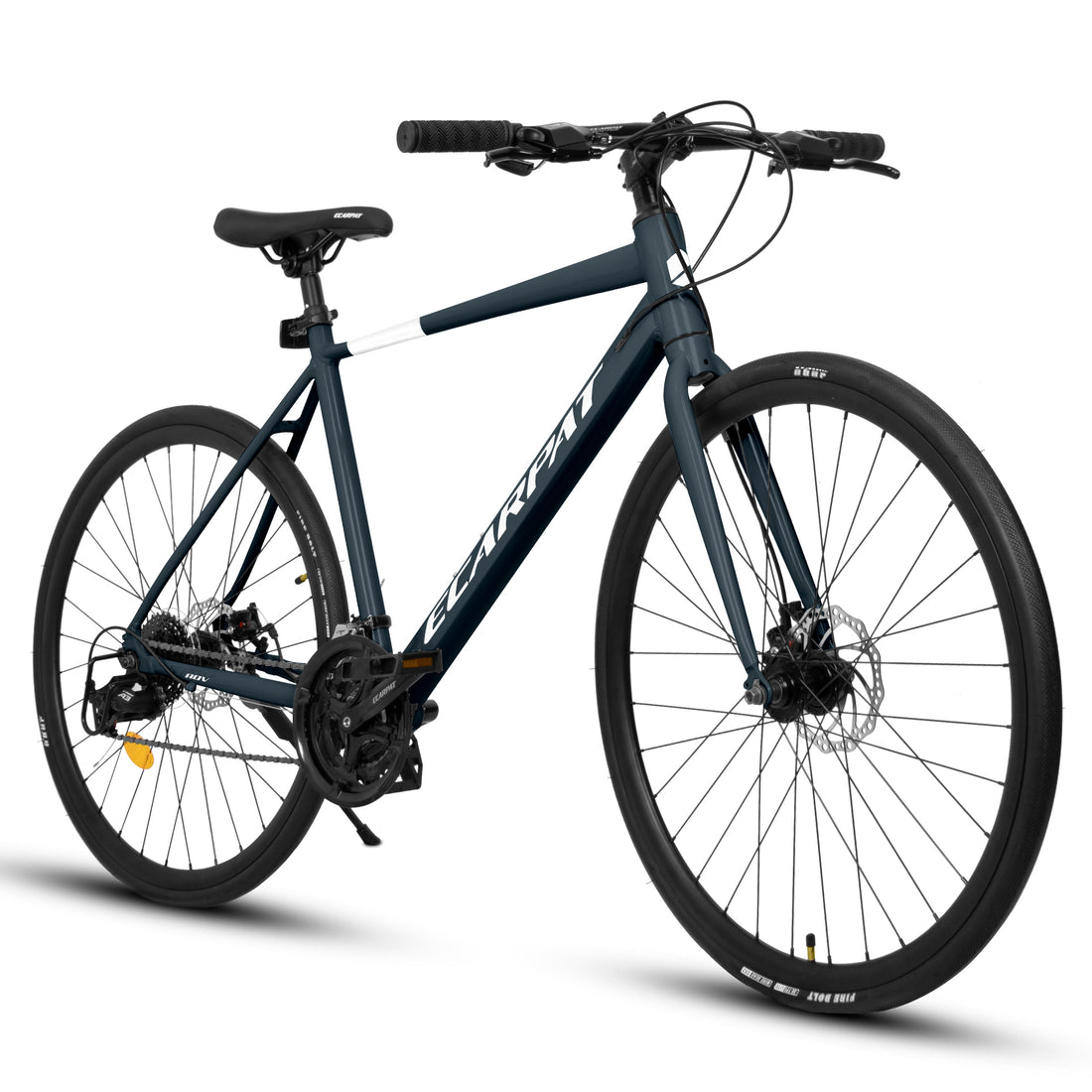 A28320 700C Ecarpat Road Bike, 24 Speed L Twoo Disc Brakes, Light Weight Aluminum Frame ,Racing Bike City Commuting Road Bicycle For Men Women Dark Blue Aluminium