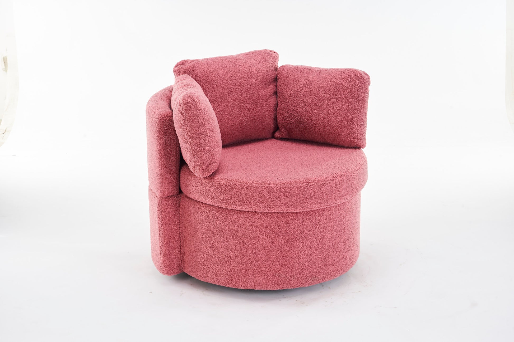 029 Teddy Fabric Swivel And Storage Chair With Back Cushion For Living Room,Dark Pink Dark Pink Primary Living Space Modern Foam Teddy