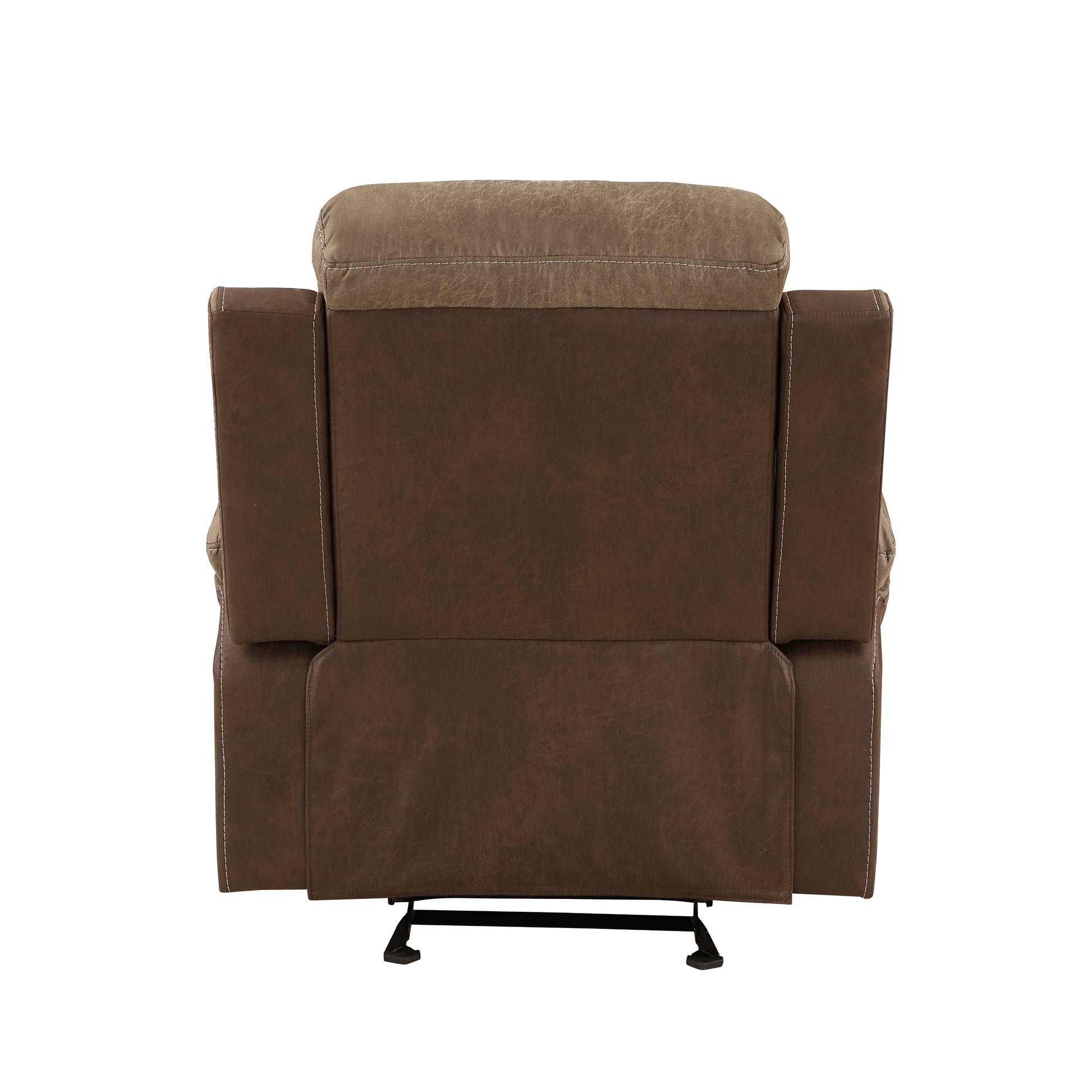 Plush Comfort Chair Brown Microfiber Upholstered Solid Wood Frame Living Room Furniture 1Pc Glider Reclining Chair Plush Arms Tufted Details Brown Microfiber Wood Primary Living Space Contemporary,Modern Pillow Top Arms Plywood,Solid Wood