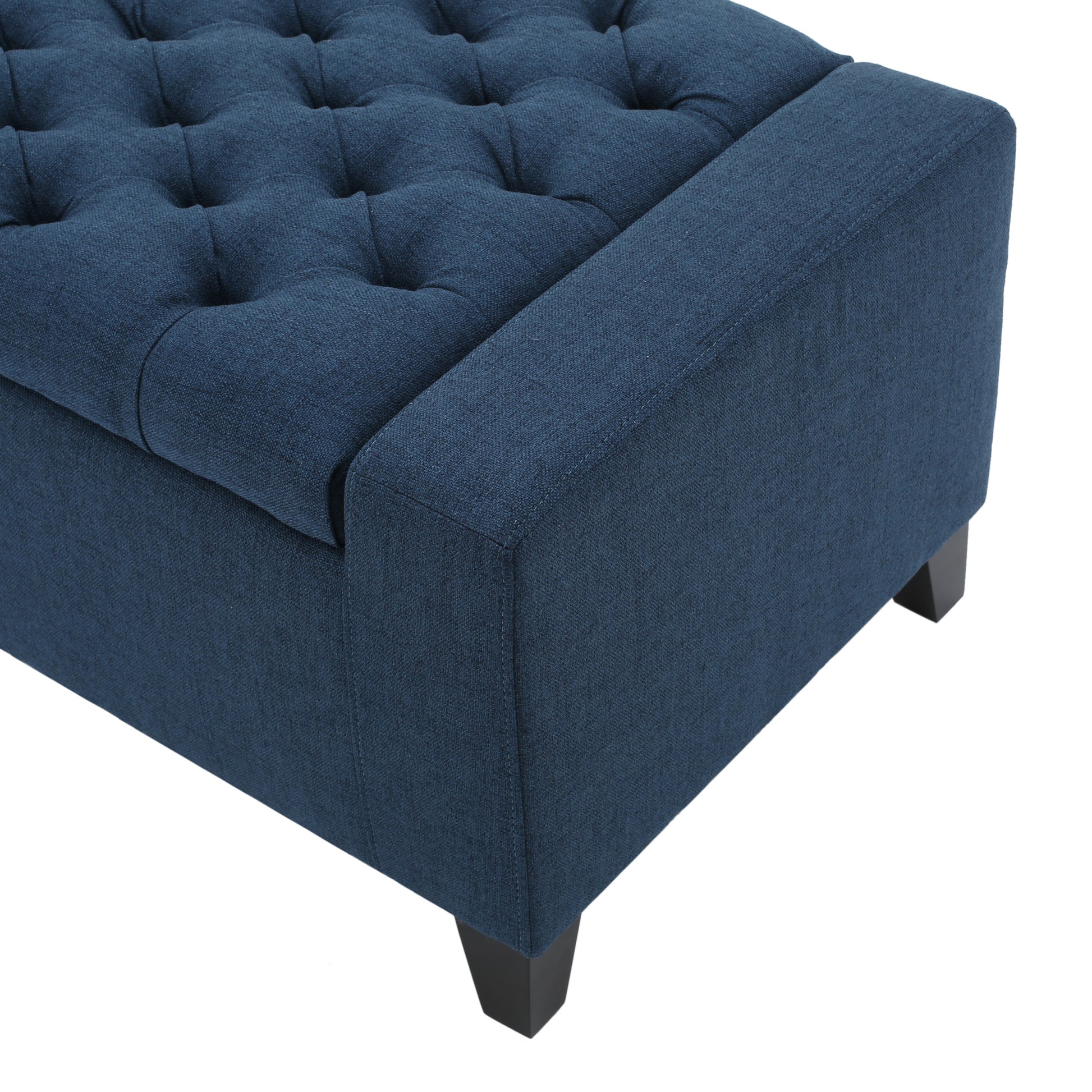 Guernsey Ottoman Navy Blue Fabric