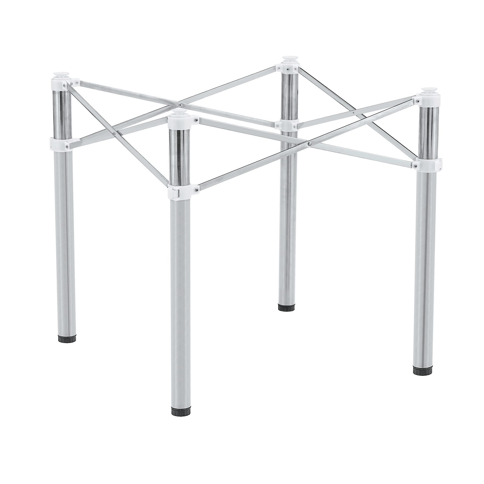 Simple Silver Stainless Steel Folding Table Frame Multifunctional, Space Saving.Folding Table Frame,Silver Stainless Steel Material,Only Table Leg.5.5*5.5*28.7 26.3*26.3*28.7 Inch. Silver Metal