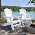 White Adirondack Chair Sturdy Hdpe Poly Lumber For Poolside, Patio, And Garden Relaxation No Adirondack White Weather Resistant Frame Garden & Outdoor American Traditional Hdpe