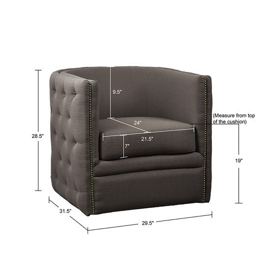 Capstone Swivel Taupe Solid Wood