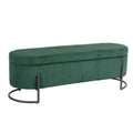 Coolmore Storage Ottoman,Bedroom End Bench,Upholstered Fabric Storage Ottoman With Safety Hinge, Entryway Padded Footstool, Ottoman Bench For Living Room & Bedroom Emerald Emerald Foam Velvet