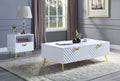 White High Gloss 2 Drawer Coffee Table With Support Leg White Primary Living Space Contemporary Drawers Rectangular Wood Metal