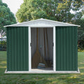 8X6 Feet Outdoor Storage Garden Shed Apex Roof Green With Aluminum Alloy Frame And Sliding Door Green Garden & Outdoor Metal