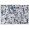 Keli 5 X 7 Modern Area Rug, Abstract Art Design, Soft Fabric, Gray, Blue Blue Gray Fabric