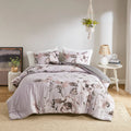 3 Piece Floral Printed Duvet Cover Set King Multicolor Microfiber