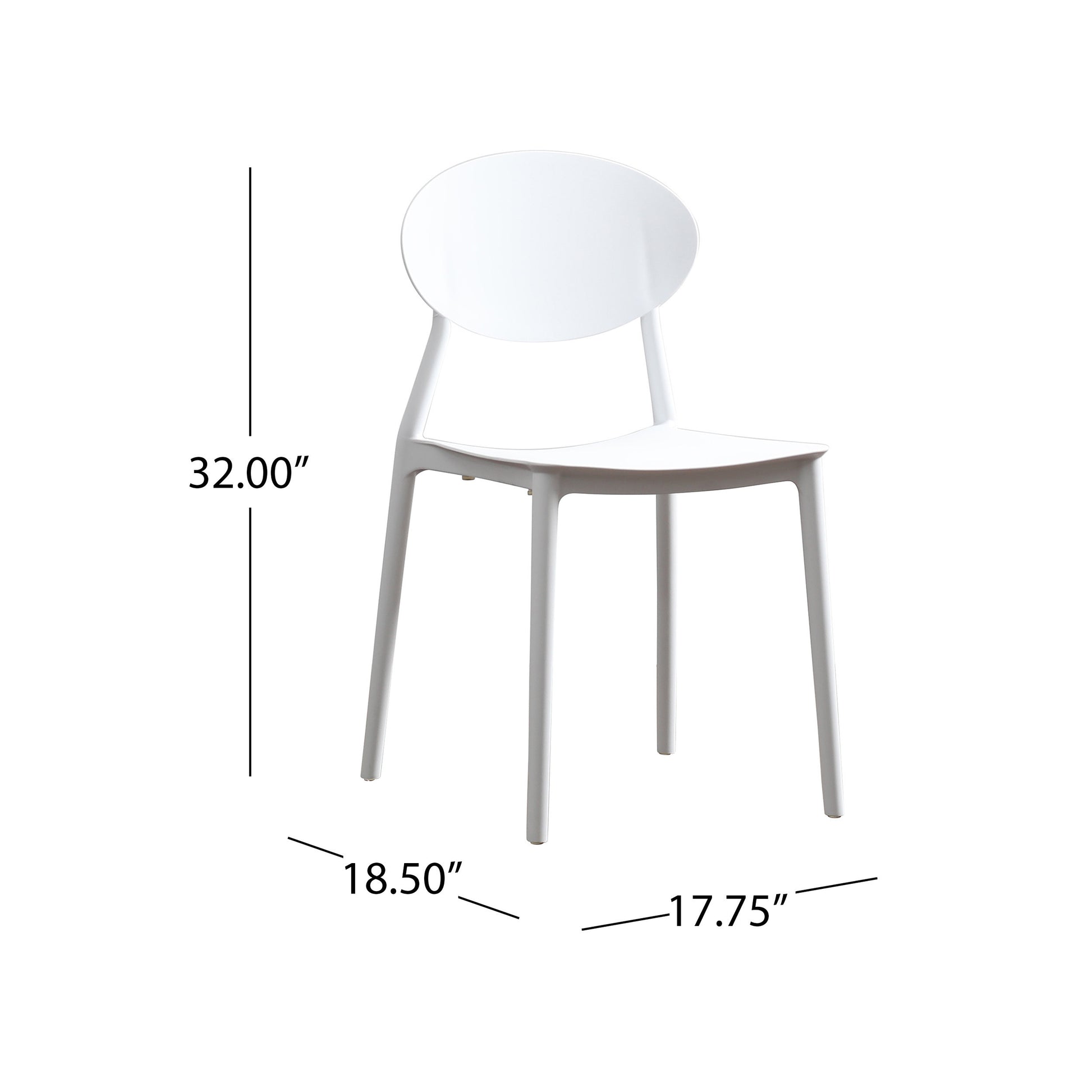 Westlake Injection Molding Pp Chair Set Of 2 White Polypropylene