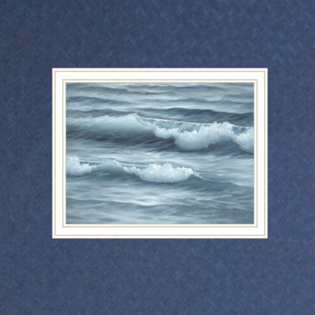 "The Ocean Blue High Tide At Sunset" Framed Wall Art For Living Room, Wall Art Print For Home Decor, Bedroom Wall Art By Georgia Janisse Multicolor Wood Paper