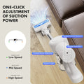 Stick Cordless Vacuum Cleaner Electric Rechargeable Vac Handheld With Led, Up To 45 Minutes, Powerful Suction, Versatile For Carpet, Hard Floor, Pet Hair, White White Plastic