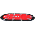 Folding Poker Table Top For 10 Players Tri Fold Texas Holdem Blackjack Casino Game Tabletop Red Red Primary Living Space Modern Mdf