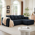 Chenille L Shaped Sectional Sofa Set,Minimalist Style Modular Sectional Sofa, Luxury Chenille Fabric Cloud Couch For Living Room Blue Chenille 4 Seat