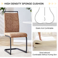 Table And Chair Set.Modern Dining Table, Tempered Glass Countertop With Artistic Mdf Legs.Paried With 6 Comfortable Chairs With Pu Seats And Metal Legs. Suitable For Various Decoration Styles. Black Brown,Transparent Seats 6 Mdf Metal