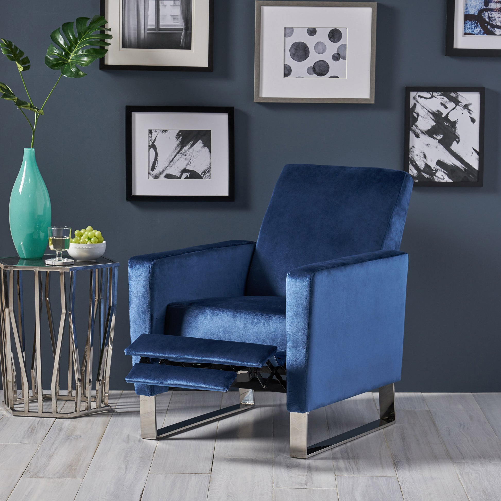 Recliner Blue Velvet