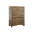 Lisque Brown 5 Drawer Chest Brown Solid Wood