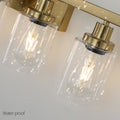 Golden 6 Light Vanity Light With Clear Glass Shades, Modern Iron Metal Bathroom Wall Fixture For Mirror, Ideal For Bathroom And Dressing Table No Bulbs Golden Glass,Iron