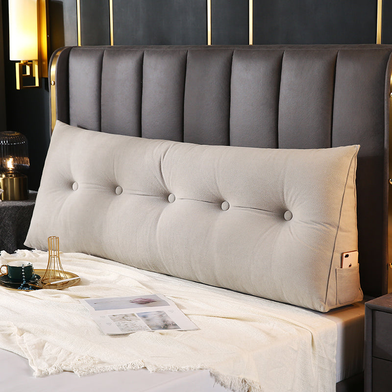 Large Bolster Triangular Headboard Wedge Backrest Positioning Support Bed Rest Reading Pillows Headboard Wedge Pillows With Removable Coverchristmas Selections, Christmas Gift Grey Polyester Blend