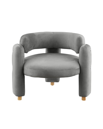 Accent Chair Grey Fabric