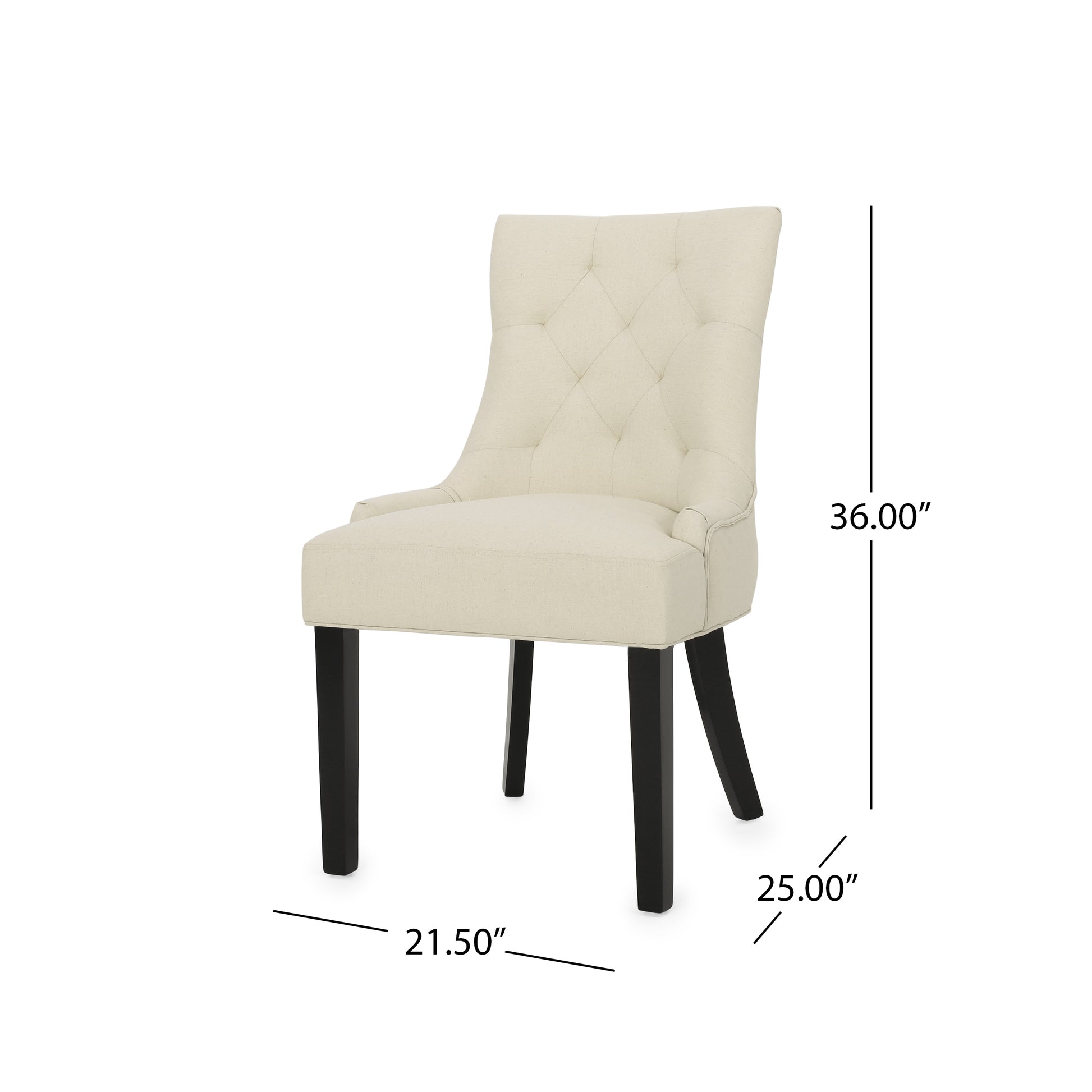 Cheney Dining Chair Kd Mp2 Set Of 2 Beige Fabric