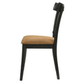 Brown And Black Side Chair Set Of 2 Solid Black Brown Dining Room Modern Side Chair Cross Back Set Of 2 Wood Fabric