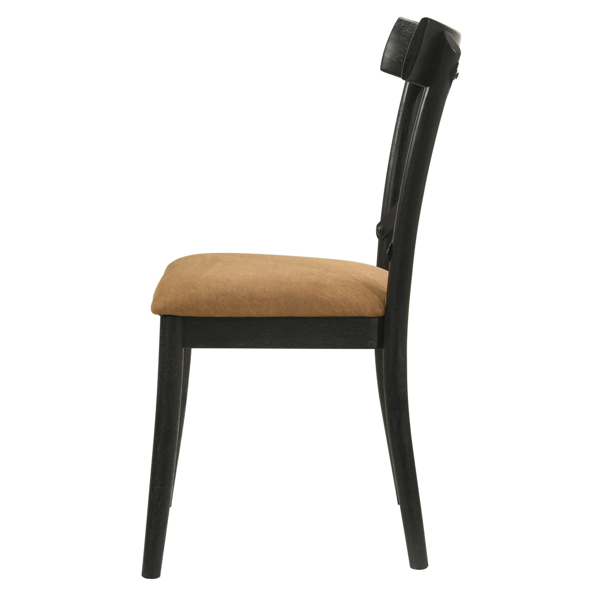 Brown And Black Side Chair Set Of 2 Solid Black Brown Dining Room Modern Side Chair Cross Back Set Of 2 Wood Fabric