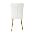 Modern White Teddy Wool Dining Chair, Upholstered Chair With Fabric Accent Side Chair With Gold Plated Metal Legs For Family Furniture Living Room, Bedroom, Kitchen, Dining Room Set Of 4 Metal White