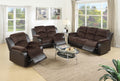 Motion Sofa 1Pc Living Room Furniture Chocolate Padded Suede W. Faux Leather Plush Cushion 3 Seat Couch Chocolate Suede Metal Primary Living Space Contemporary Pillow Top Arms Bonded Leather 3 Seat