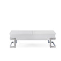 Calmam White High Gloss & Chrome Finish Coffee Table W Lift Top White Synthetic Wood