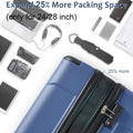 Luggage Sets 3 Piece, Expandable Hard Shell Abs Suitcases With Double Spinner, Travel Luggage Set With Tsa Lock 20 24 28Inch, Blue Blue Abs