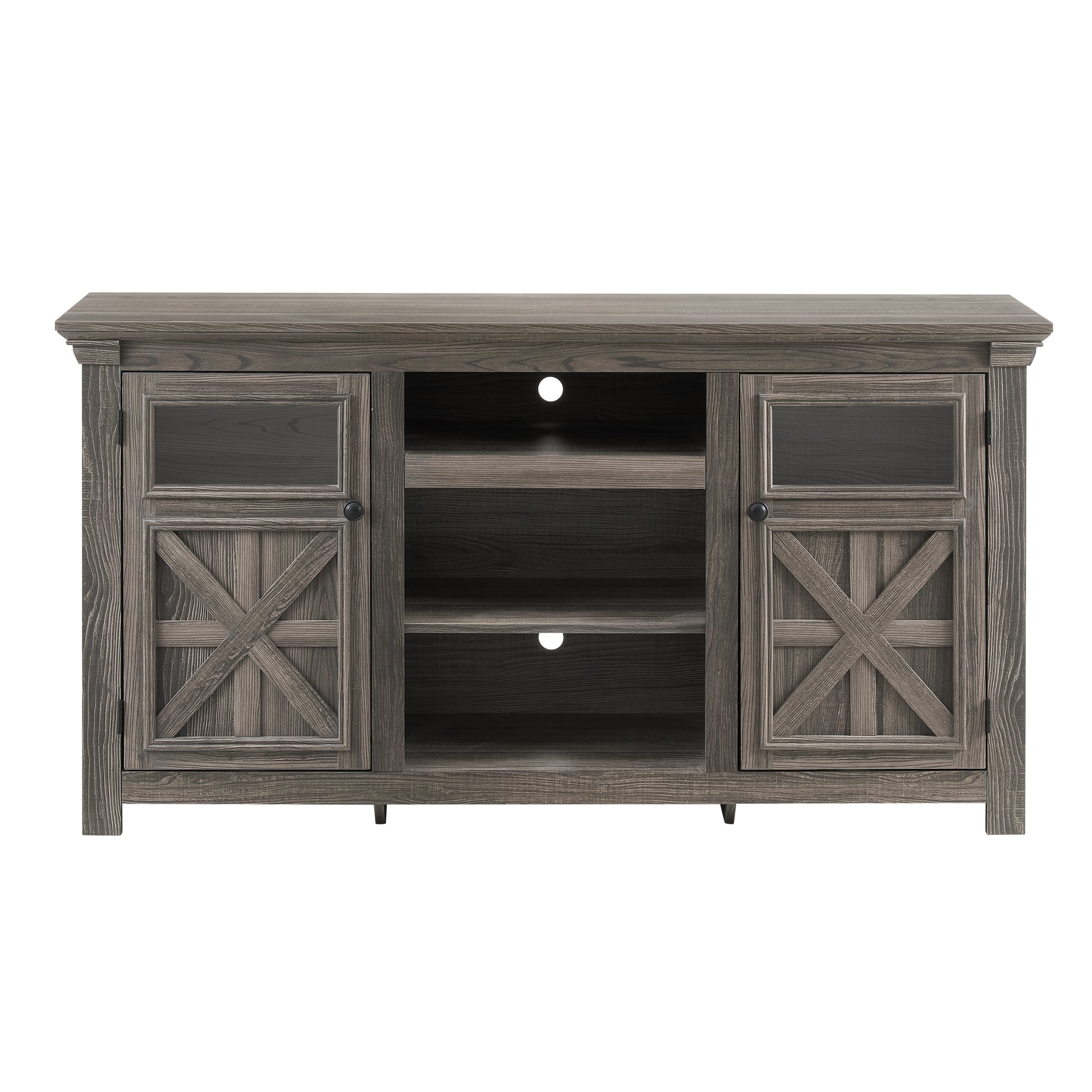 2 Doors Cabinet Farmhouse Cabinet, Farmhouse Tv Stand Barn Design,Modern Farmhouse Tv Media Stand, Large Barn Inspired Home Entertainment Console,Grey, 60.23"W*15.35"D*31.7"H Grey 60 69 Inches Mdf