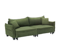 2345 Green Corduroy Fabric, Sofa Can Be Converted Into A Sofa Bed With Two Throw Pillows, Suitable For Living Room And Other Scenes Green Corduroy 3 Seat