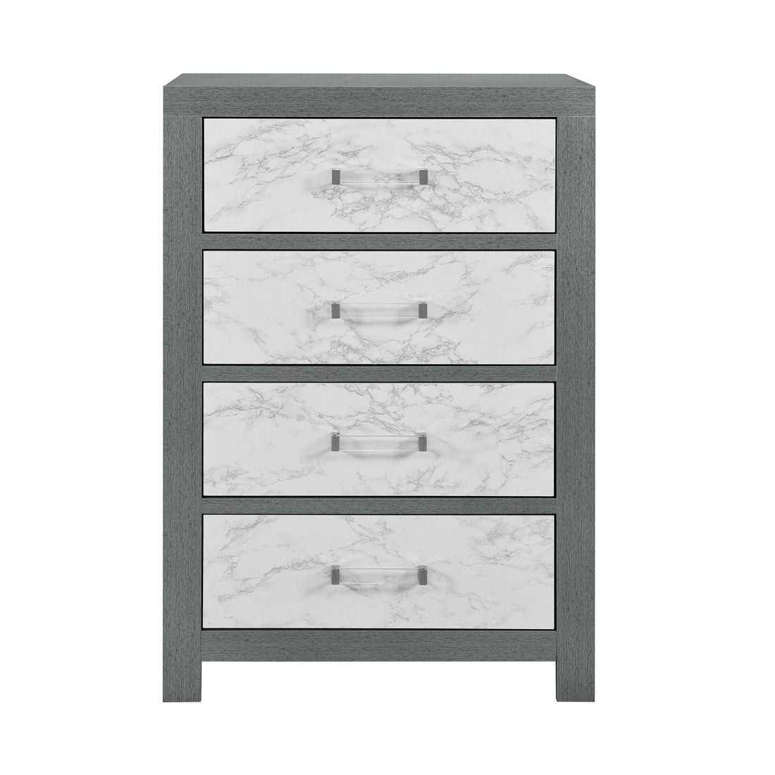 Rush Grey Chest Grey Solid Wood Mdf