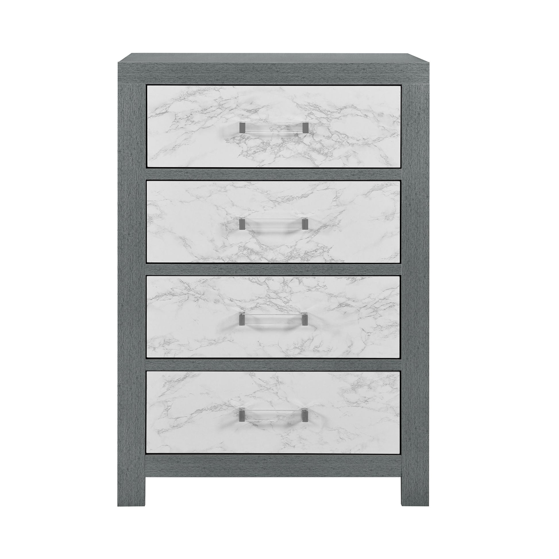 Rush Grey Chest Grey Solid Wood Mdf