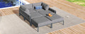 6 Pieces Aluminum Patio Furniture Set, Modern Metal Outdoor Conversation Set Sectional Sofa With Removable Olefin Extra Thick Cushions 5.9