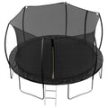 14Ft Trampoline Double Side Color Pad Trampoline For Kids And Adults With Enclosure Net And Ladder,Curved Fence Pole Black Steel Steel