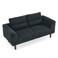 Convertible Futon Sofa Bed, Comfy Loveseat Sleeper Sofa With Adjustable Armrest, Strengthen Wood, Thick Padded Cushion, Small 2 Seater Couch For Living Room, Bedroom, Black Black Foam 2 Seat