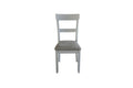 House Marchese Two Tone Gray Fabric&Pearl Gray Finish Side Chair Set Of 2 Gray Fabric