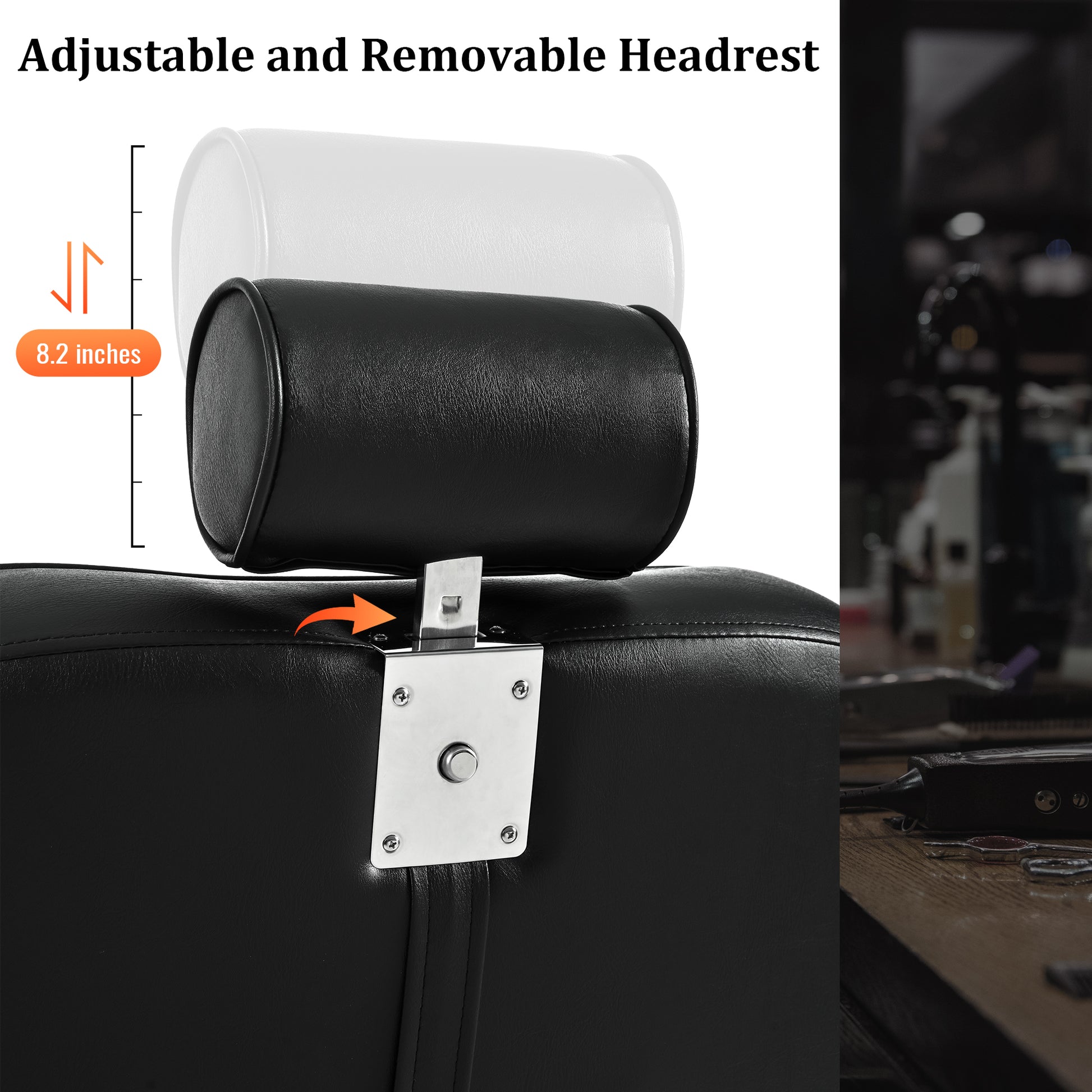 Heavy Duty Reclining Barber Chair,All Purpose Hydraulic Recline Barber Chair Salon Beauty Styling Chair360 Swivel&Height Adjustable,For Barber Shop & Beauty Salon,Spa Tattoo Styling Equipment,Black