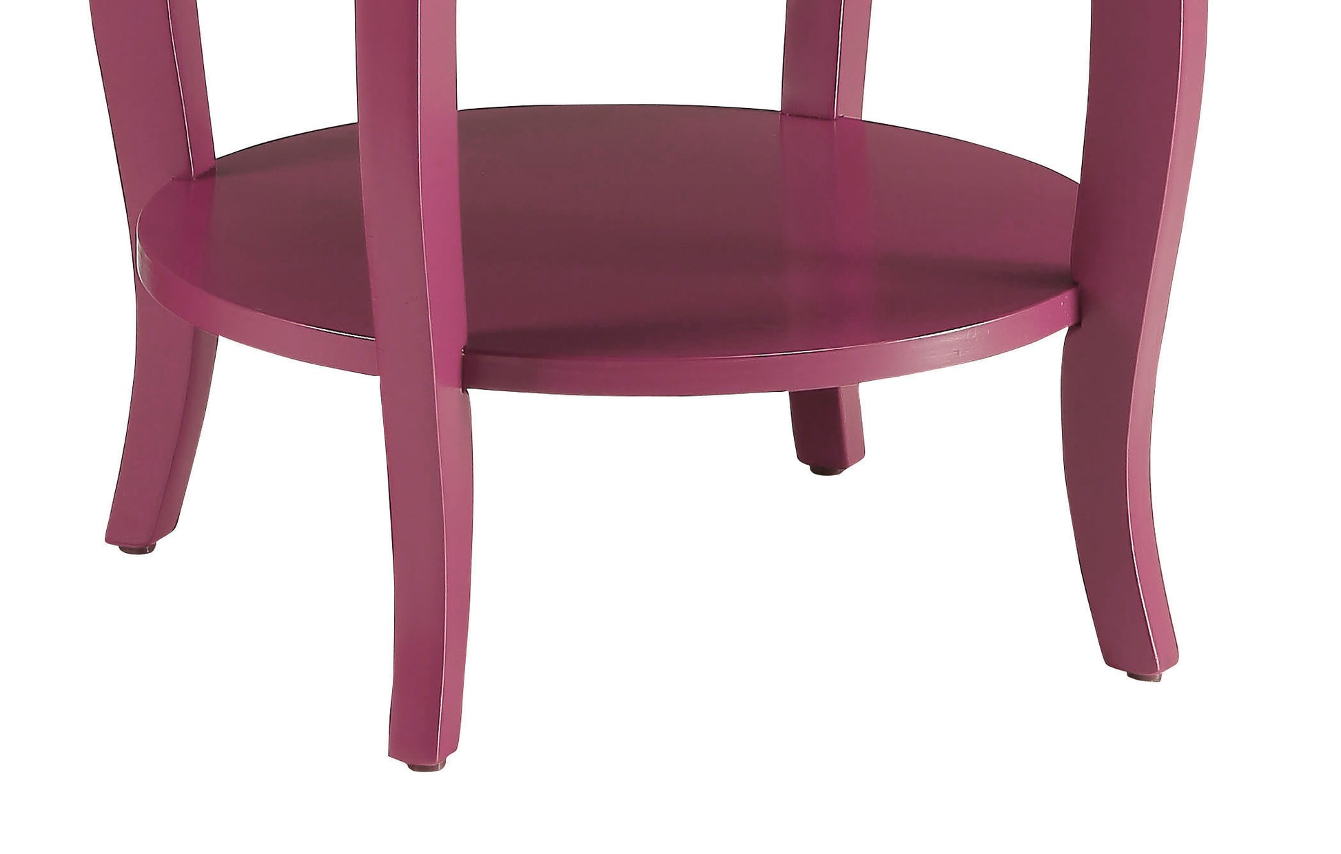 Purple Accent Table With Bottom Shelf Purple Primary Living Space Shelves Round Solid Wood Mdf