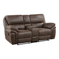 Plush Modern Design Living Room Reclining Loveseat Brown Microfiber Upholstery Solid Wood Frame Furniture 1Pc Brown Microfiber Wood Primary Living Space Modern Plywood,Solid Wood