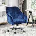 Office Chair Navy Blue Velvet