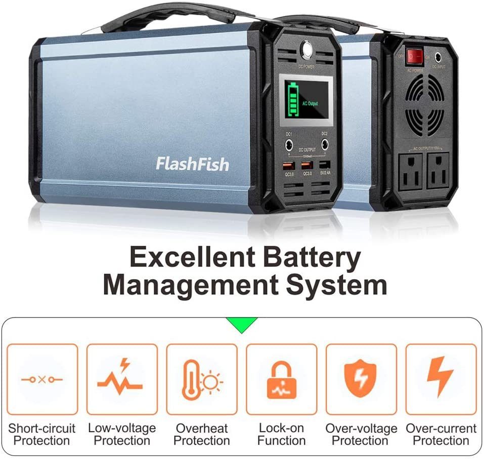 300W Portable Power Station Black Metal