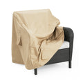 Shield Patio Outdoor Club Chair Cover, Beige, Set Of 2 Beige Fabric