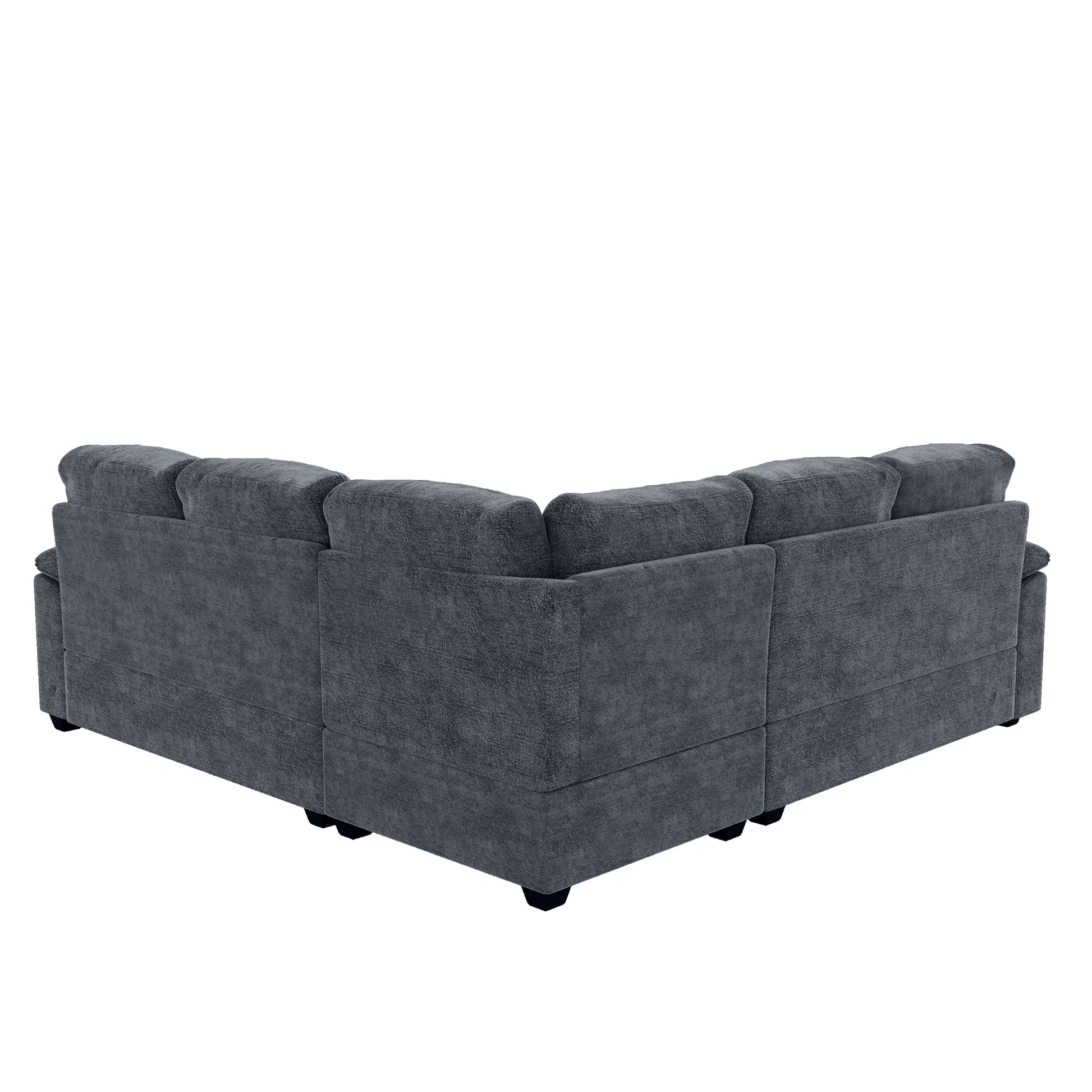 84*84" Modern Velvet Sectional Sofa Set,Large U Shaped Upholstered Corner Couch With Ottoman,Armrest Pillow,6 Seat Indoor Furniture For Living Room,Apartment,Office,2 Colors Gray Velvet 6 Seat