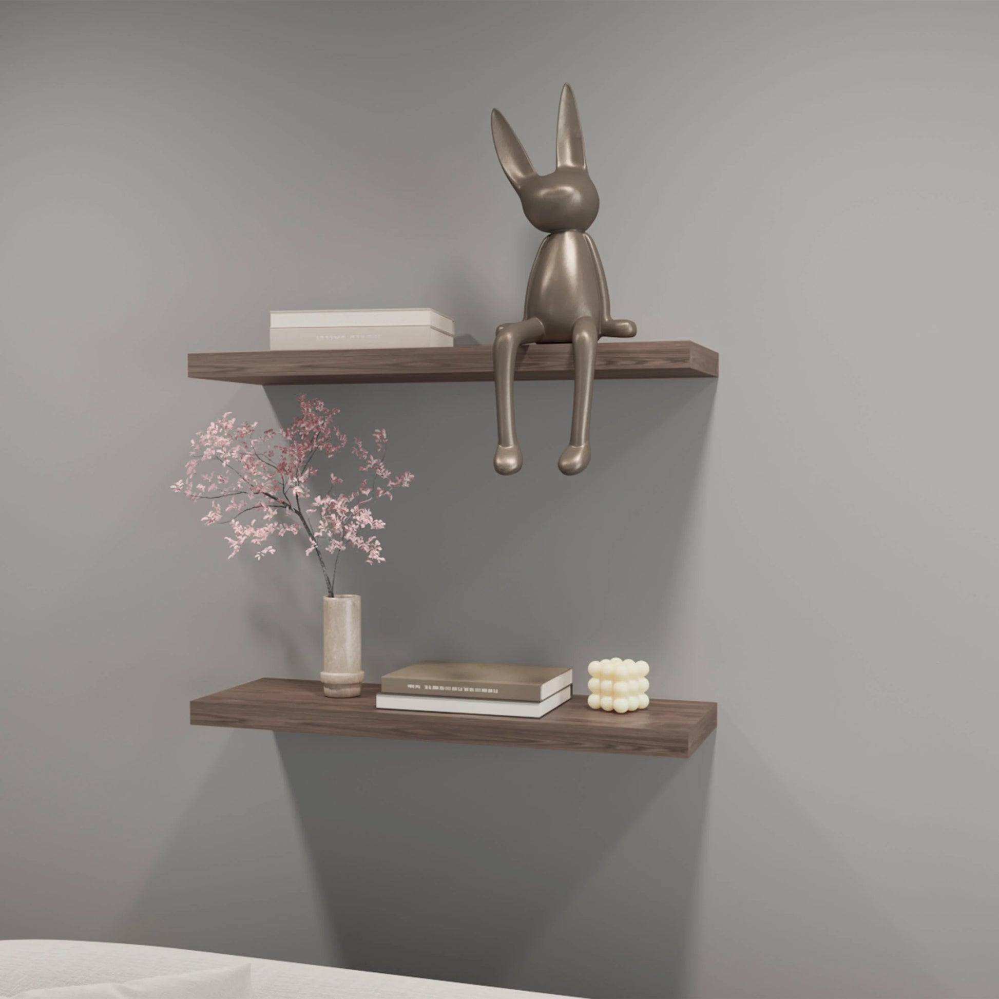 Cognac Floating Shelf 2 Or Less Cognac Floating Horizontal Primary Living Space Wood Wall Mounted Particle Board