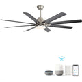 66 Inch Large With Dimmable Led Light 8 Abs Blades Smart Remote Control Reversible Dc Motor For Living Room Nickel Abs