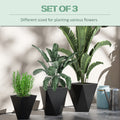 Outsunny Set Of 3 Tall Planters, 18