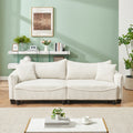 2345 Beige Corduroy Fabric, Sofa Can Be Converted Into A Sofa Bed With Two Throw Pillows, Suitable For Living Room And Other Scenes Beige Corduroy 3 Seat